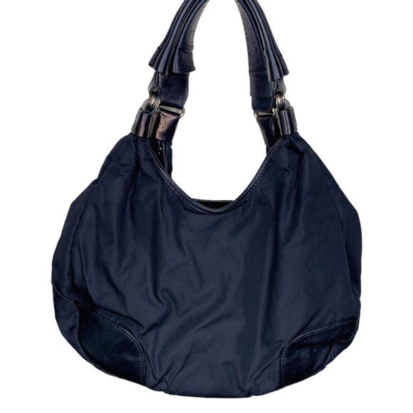 Kate Spade y2k vintage nylon leather trim hobo bag black - Picture 2 of 12